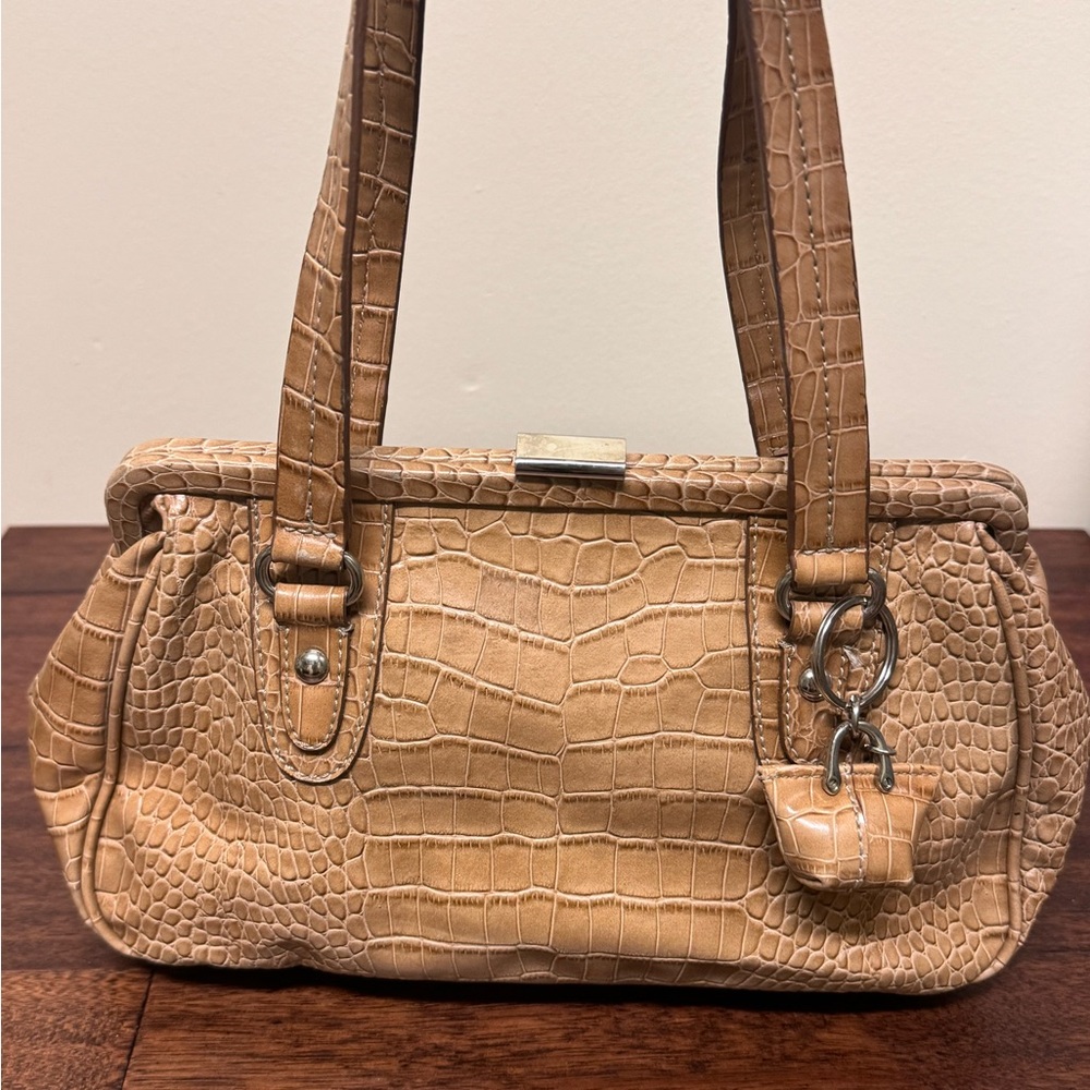 Vintage Nine West Faux Alligator Leather Handbag Purse
